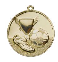 Medaille Ø 50mm Pokalman Fußball Gold