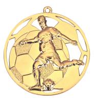 Medaille Ø 50mm Fusballer + Ball Bronze