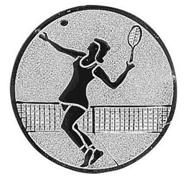 Emblem Tennis Frauen Silber 25 mm 