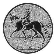Emblem Dressurreiten Pferd Silber 50 mm 