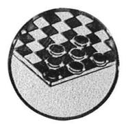 Emblem Dame Brettspiel Silber 50 mm 