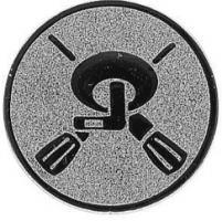 Emblem Curling Silber 25 mm 