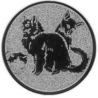 Emblem Katze Silber 25 mm 