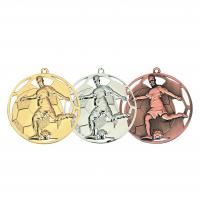 Medaille Ø 50mm Fusballer + Ball Gold