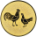 Emblem Hahn Huhn Gold 25 mm 